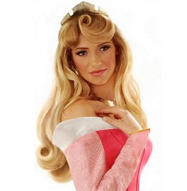 H045 High quality light golden long hair wig